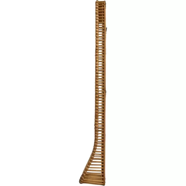 imageCreative CoOp Tall Wood and Rattan Mirror with Shelf Natural