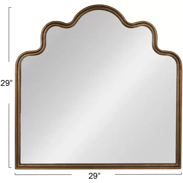 imageCreative CoOp Wavy Scalloped Arched Metal Framed Wall Mirror Gold
