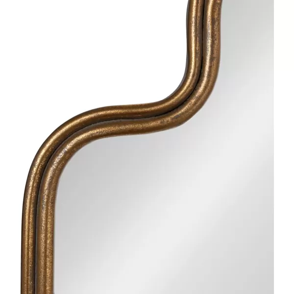 imageCreative CoOp Wavy Scalloped Arched Metal Framed Wall Mirror Gold