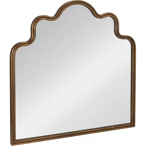 imageCreative CoOp Wavy Scalloped Arched Metal Framed Wall Mirror Gold