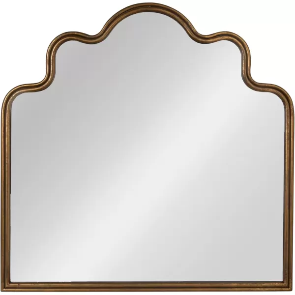 imageCreative CoOp Wavy Scalloped Arched Metal Framed Wall Mirror Gold