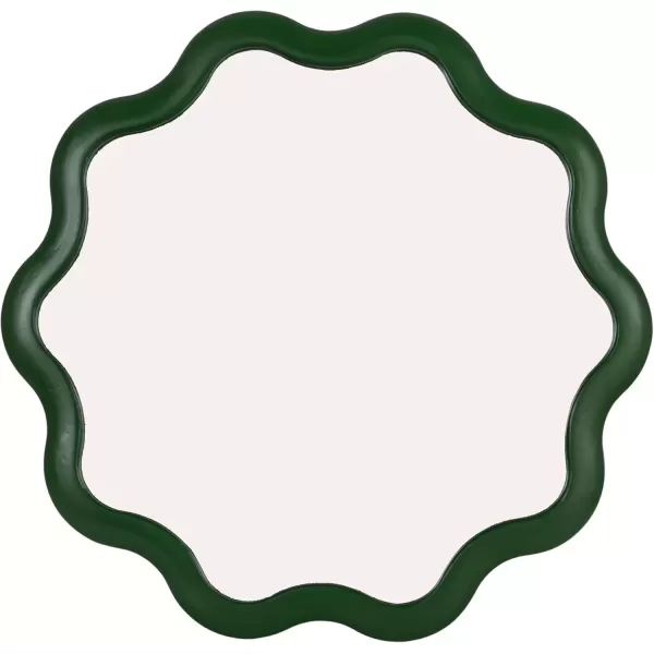 imageCreative CoOp WavyScalloped Wood Wavy Wall Mirror Green