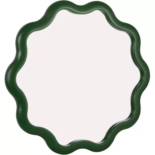 imageCreative CoOp WavyScalloped Wood Wavy Wall Mirror Green