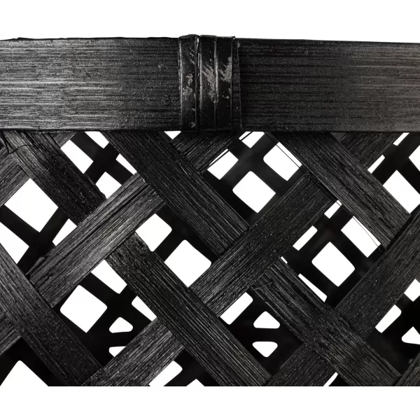 imageCreative CoOp Woven Bamboo Baskets with Wooden Legs Black Set of 3Black