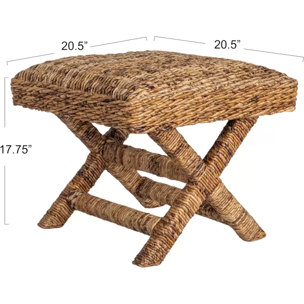 imageCreative CoOp Woven Banana Leaf Stool Natural FinishBanana Leaf