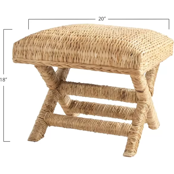 imageCreative CoOp Woven Banana Leaf Stool Natural FinishWater Hyacinth