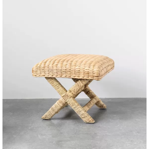 imageCreative CoOp Woven Banana Leaf Stool Natural FinishWater Hyacinth