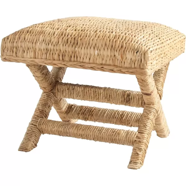 imageCreative CoOp Woven Banana Leaf Stool Natural FinishWater Hyacinth