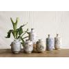 imageCreative CoOp Blue ampamp White Decorative Terracotta Vases with Heavy Distressing Set of 3 Designs