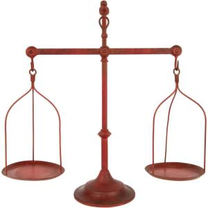imageCreative CoOp Black Decorative Antique Iron Balance Scale with BirdRed