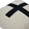 imageCreative CoOp Wool Blend Pillow with Swiss Cross Black and CreamCream and Black