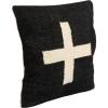imageCreative CoOp Wool Blend Pillow with Swiss Cross Black and CreamBlack and Cream