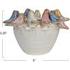 imageCreative CoOp Stoneware Planter with Birds on Rim Reactive GlazeHolds 4 Pot