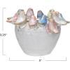 imageCreative CoOp Stoneware Planter with Birds on Rim Reactive GlazeHolds 4 Pot