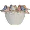 imageCreative CoOp Stoneware Planter with Birds on Rim Reactive GlazeHolds 4 Pot