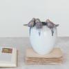 imageCreative CoOp Stoneware Planter with Birds on Rim Reactive GlazeHolds 5 Pot