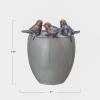 imageCreative CoOp Stoneware Planter with Birds on Rim Reactive GlazeHolds 5 Pot