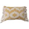 imageCreative CoOp Cotton Slub Lumbar Ikat Pattern and Tassels Pillow 16quot L x 24quot W x 2quot H Yellow