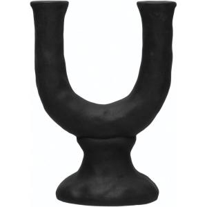 imageCreative CoOp Stoneware Taper HolderBlack