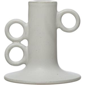 imageCreative CoOp Stoneware Taper HolderWhite