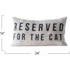 imageCreative CoOp Cotton Lumbar Pillow with quotReserved For The Dogquot Design Natural and BlackCat