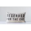 imageCreative CoOp Cotton Lumbar Pillow with quotReserved For The Dogquot Design Natural and BlackCat