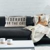 imageCreative CoOp Cotton Lumbar Pillow with quotReserved For The Dogquot Design Natural and BlackCat