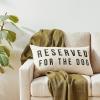 imageCreative CoOp Cotton Lumbar Pillow with quotReserved For The Dogquot Design Natural and BlackDog