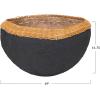 imageCreative CoOp Creative CoOp Decorative Handmade Paper Mache Bowl with Wicker Rim Black and Natural 20quot RoundBlack