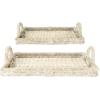 imageCreative CoOp Decorative Rattan Trays with Handles ampamp Whitewashed Finish Set of 2 Sizes