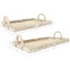 imageCreative CoOp Decorative Rattan Trays with Handles ampamp Whitewashed Finish Set of 2 Sizes