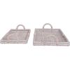 imageCreative CoOp Decorative Rattan Trays with Handles ampamp Whitewashed Finish Set of 2 Sizes