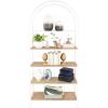 imageCreative CoOp Metal Framed 5 Wood Shelves Bookshelf RustWhite