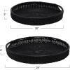 imageCreative CoOp S2 Wicker Trays wHandle