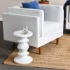 imageCreative CoOp The Berns MidCentury Modern Solid Mango Table with Flat Top End Table or StoolWhite