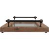 imageDecorative Wood ampamp Metal Tray with Handles EC0278Brown