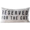 imageCreative CoOp Cotton Lumbar Pillow with quotReserved For The Dogquot Design Natural and BlackCat