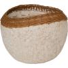 imageCreative CoOp Creative CoOp Decorative Handmade Paper Mache Bowl with Wicker Rim Black and Natural 20quot RoundWhite