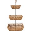 imageCreative CoOp Decorative Handwoven Seagrass 3Tier Handle Tray Beige