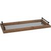 imageDecorative Wood ampamp Metal Tray with Handles EC0278Brown