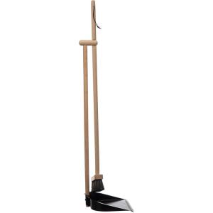 imageCreative CoOp Beech Wood Broom ampamp Standing Metal Dust Pan Natural ampamp Black