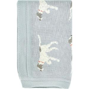 imageCreative CoOp DF2527 40quot L x 32quot W Cotton Knit Baby Dog Blanket Blue Small