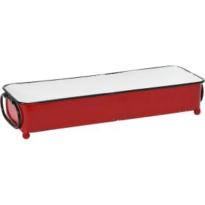 imageCreative CoOp Decorative Metal Handles Grey TrayRed