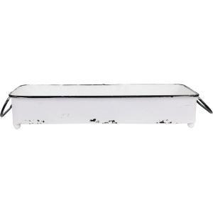imageCreative CoOp Decorative Metal Handles Grey TrayWhite