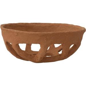 imageCreative CoOp Handmade Paper Mache Basket Rust Decorative Accents 13quot L x 13quot W x 5quot H Red
