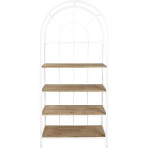 imageCreative CoOp Metal Framed 5 Wood Shelves Bookshelf RustWhite