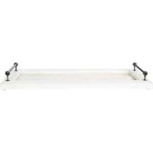 imageDecorative Wood ampamp Metal Tray with Handles EC0278White