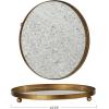 imageCreative CoOp Antiqued Mirror Footed Metal Tray Gold