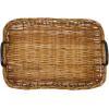 imageCreative CoOp Decorative Woven Rattan Metal Handles Natural and Black Tray