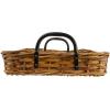 imageCreative CoOp Decorative Woven Rattan Metal Handles Natural and Black Tray